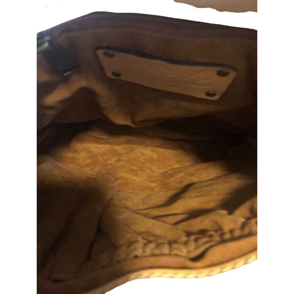 Patricia Nash Venezia Brown and Tan Leather Crossbody Pouch - Discontinued - Picture 9 of 11